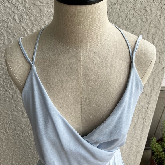 ASOS Light Blue Strappy Midi Dress w/ Pleated Skirt & Cut-out Back Design- sz 4 - Picture 11 of 11